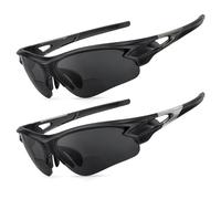Missfive 2 Pack Durable Reading Sunglasses For Men, Sports Bifocal Sunglasses, Attractive Half-Rimless Wrap-Around Bifocal Reading Sun Glasses, UV400 Protection, Driving/Outdoors, 2.5x