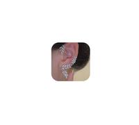 Missgrace 1 Pair Elven Ear Cuffs Goth Elf Fairy Earrings Hollowed Ear Rhinestones Leaf Earrings Fantasy Cosplay Earrings Cuff Wrap Earrings Shiny Sexy Earrings for Women(Silver)