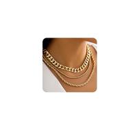 Missgrace Layered Gold Chain Necklaces for Women Gold Chunky Chain Choker Necklace Rope Ball Chains Punk Bar Jewelry Necklace for Women