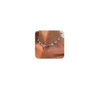 Missgrace Vintage Boho Bridal Wedding Silver Gold Plated Colorful Rhinestones Love Choker Necklaces for Women and Brides, L, Rhinestone, No Gemstone