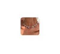 Missgrace Vintage Boho Bridal Wedding Silver Gold Plated Colorful Rhinestones Love Choker Necklaces for Women and Brides, L, Rhinestone, No Gemstone