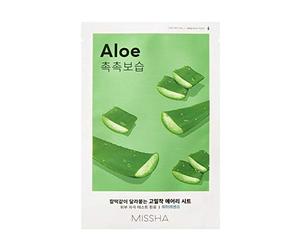 MISSHA - Airy Fit Sheet Mask Aloe Water Type | Refreshing Hydration and Soothing with Aloe Vera Extract | Reduces Inflammation and Restores Moisture, Green, 1 Sheet
