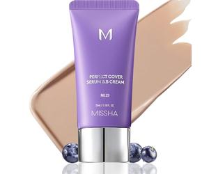 MISSHA M PERFECT COVER SERUM BB CREAM No.23 Natural Beige-Light/Medium with Cool/Neutral Undertone, BB Cream by Cardi B Pick, Skin Tint, Tinted Moisturizer, Skin Care Foundation Makeup, 35 Fl oz