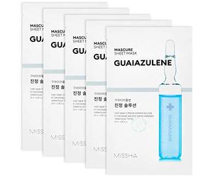 MISSHA - Mascure Calming Sheet Mask with Guaiazulene | Reduces Irritation and Redness | Ideal for Sensitive Skin | Soothes and Balances, 1 Unit