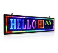 MissHome LED Scrolling Display Sign - RGB Full Colour Programmable Signage Board for Shopfront, Barber Shop, Massage Salon, Takeaway, Café, Gym, High-Vis & IP64 Rated Waterproof Open Sign (67cmX19cm)
