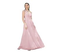 MisShow Women's Vintage Lace Chiffon A line Sleeveless V Neck Spaghetti Straps Long Wedding Guest Dress Dark Rose 10