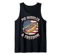 Missiles Freedom Hot Dog Quote Funny Pig Tank Top