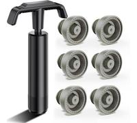MissiMissi Wine Saver Vacuum Stopperswith Vacuum Detection Function - Set of 6 - Gray - for Wine Bottles - Keep Wine Fresh for Up to 30 Day with Airtight Seal - Compatible with Wine Saver Pump