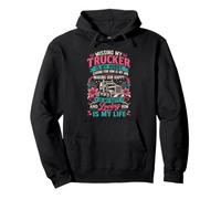 MISSING MY TRUCKER IS MY HOBBY Road Trucker Wife Pullover Hoodie