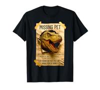 Missing Pet Dinosaur T-Rex Poster Funny Distressed Vintage T-Shirt