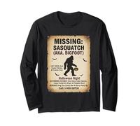 Missing Sasquatch Halloween Bigfoot Poster Funny Spooky Long Sleeve T-Shirt