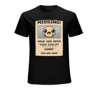 Missing The Binding of Isaac Video Game Mens Graphic Short Sleeve Casual T Shirt Size M Black