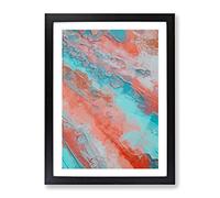 Missing You Abstract Framed Wall Art Print A2 Black