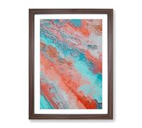 Missing You Abstract Framed Wall Art Print A2 Walnut