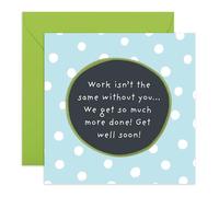Missing You and Get Well Soon Card - Work Isn’t the Same Without You - Office Recovery Card for Colleagues, Friends, Work Buddy, Officemate, Team Member, Boss, Coworker - Comes with Stickers