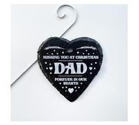 Missing You At Christmas: Mum Dad Any Name Personalised Slate Heart Grave Marker Memorial (Dad)