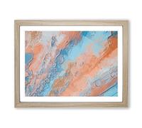 Missing You In Abstract Modern Art Framed Wall Art Print, Ready to Hang Picture for Living Room Bedroom Home Office Décor, Oak A2 (64 x 46 cm)
