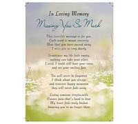 Missing You Memorial Remembrance Verse Plastic Coated Grave Graveside Card