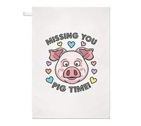 Missing You Pig Time Tea Towel Dish Cloth