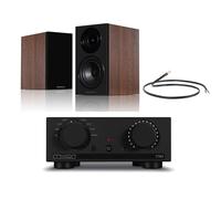 Mission 778X Integrated Amplifier Black with Wharfedale Diamond 12.2i Bookshelf Speakers Walnut Pair Hifi Package