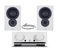 Mission 778X Integrated Amplifier Silver with LX-2 MKII Bookshelf Speakers White Pair HiFi Package