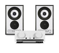 Mission 778x Integrated Amplifier with 750 Bookshelf Speakers Silver/Black