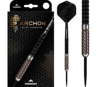 Mission Darts Archon 97.5% Tungsten Barrel Steel Tip Premium Dart Set, Black and Bronze, Shafts and Flights, 24g (D1642)