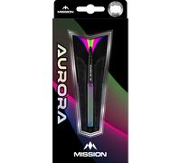 Mission Darts | Aurora Darts | Steel Tip | 90% Tungsten Barrel | Coral PVD | Includes Dart Flights and Stems | Available in Multiple Weights. (22, Grams)