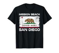 Mission Beach San Diego California Flag Design T-Shirt