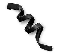 Mission Belt Mens Ratchet Leather Belt - No Holes, 35mm Metal Buckle - 35mm Swat Black Buckle/Black Leather Strap, Small (28-32)