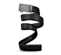 Mission Belt Mens Ratchet Leather Belt - No Holes, 40mm, Iron Buckle/Black Leather, Medium (33-35)