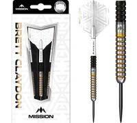 Mission Brett Claydon Darts Set 22g 24g grams Tungsten Black Gold