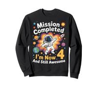Mission Completed I'm 4 Years Old Planets Space 4th Birthday Sweatshirt