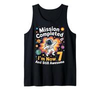 Mission Completed I'm 7 Years Old Planets Space 7th Birthday Tank Top