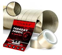 Mission Darkness TitanRF Faraday Fabric Pro Construction Kit 44" x 18' (1.1m x 5.5m) + Extra 20' (6m) TitanRF Tape // Military Grade Conductive Material Blocks RF Signals WiFi Cell Bluetooth RFID EMF