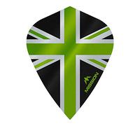 Mission Darts Alliance Flights | Extra Strong Premium UV Flights | Union Jack Kite Shape 100 Micron, Green, 1 Set of 3 Flights (F3091)