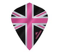 Mission Darts Alliance Flights | Extra Strong Premium UV Flights | Union Jack Kite Shape 100 Micron, Pink, 1 Set of 3 Flights (F3094)