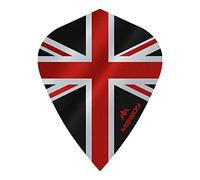 Mission Darts Alliance Flights | Extra Strong Premium UV Flights | Union Jack Kite Shape 100 Micron, Red, 3 Sets of 3 Flights (3xF3090)