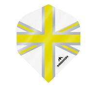 Mission Darts Alliance Flights | Extra Strong Premium UV Flights | Union Jack Standard Shape 100 Micron, Yellow, 1 Set of 3 Flights (F3130)