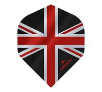 Mission Darts Alliance Flights | Extra Strong Premium UV Flights | Union Jack Standard Shape 150 Micron, Red, 5 Sets of 3 Flights (5XF3134)