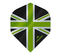 Mission Darts Alliance Flights | Extra Strong Premium UV Flights | Union Jack Standard Shape 150 Micron, Green, 3 Sets of 3 Flights (3XF3135)