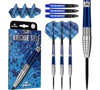 Mission Darts | Archie Self Darts | Steel Tip | 90% Tungsten | Blue & Silver | 22g or 24g Weight (22.0, Grams)