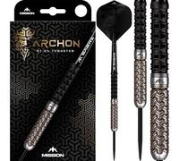 Mission Darts Archon 97.5% Tungsten Barrel Steel Tip Premium Dart Set, Black and Bronze, Shafts and Flights, 22g (D1641)