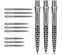 Mission Darts | Caliburn EVO Dart Points | Replacement Points | Mission Logo | Precision Engineered | Multiple Lengths and Colours Available. (Silver, 26mm)