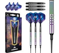 Mission Darts | Celestial Darts | Soft Tip Darts Set | 95% Tungsten Barrel | Coral PVD | Includes Dart Flights and Stems | 18g.