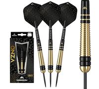 Mission Darts D1576 Onza | 22g Professional Steel Tip Darts Set Including Brass Barrels, Points and Flights, M2, Black/Gold