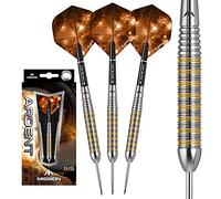 Mission Darts D5414 Ardent | 24g Professional Steel Tip Darts Set Including Brass Barrels, Points and Flights, M2, Silver/Orange
