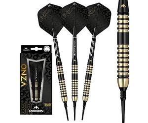 Mission Darts D9392 Onza | 19g Professional Soft Tip Darts Set Including Brass Barrels, Points and Flights, M4, Black/Gold