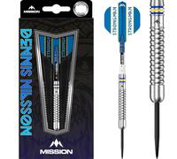 Mission Darts Dennis Nilsson Darts Set | Steel Tip | 95% Tungsten | Silver (25, Grams)