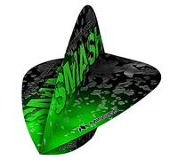 Mission Darts F3355 Martin Lukeman | 100 Micron Professional Player Quality UV Darts Flights in Standard Pear Shape | Black & Green (5Pack)